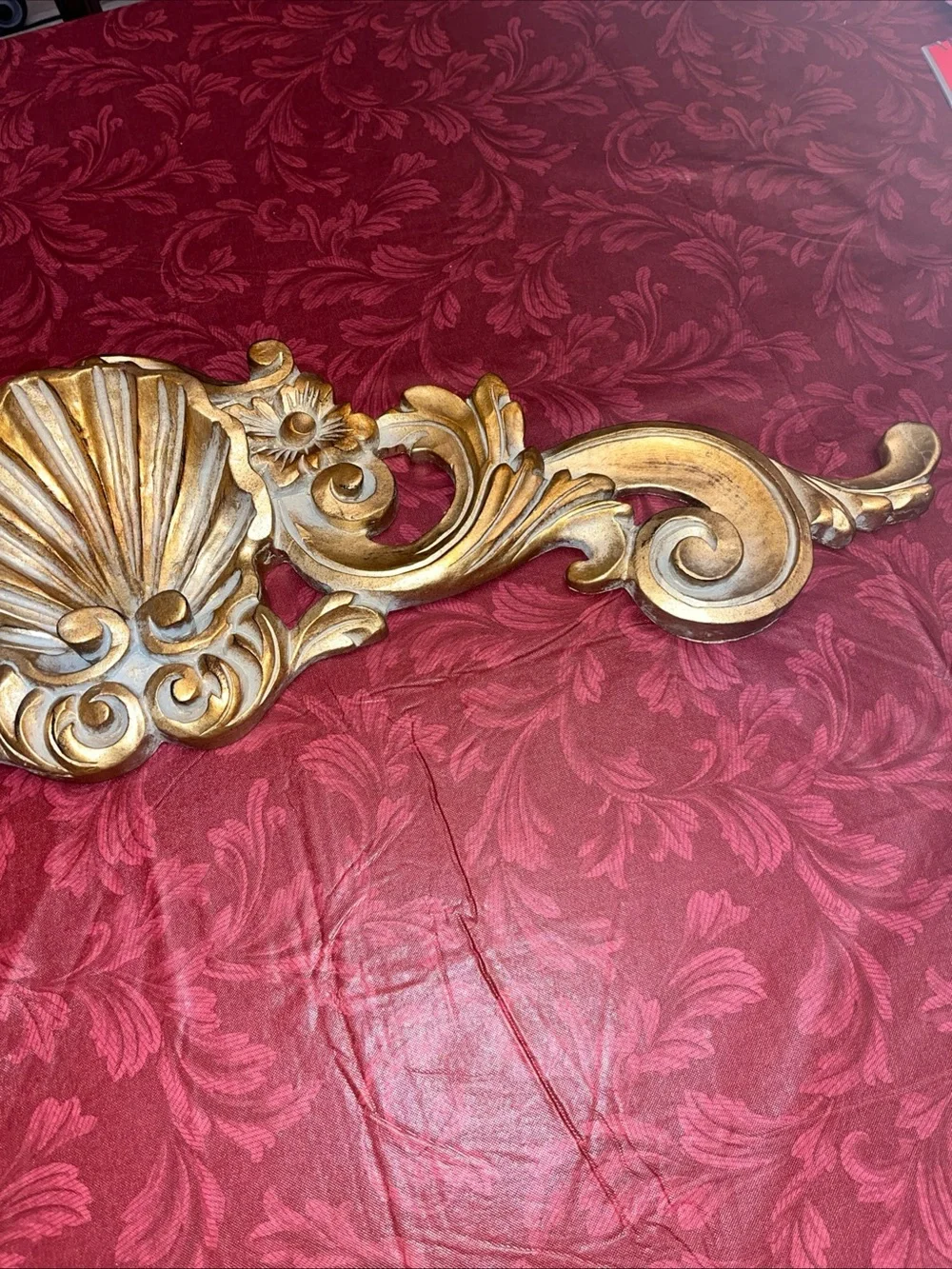 Gold Solid Wood Ornate Wall Accent - Decorative Door Pediment